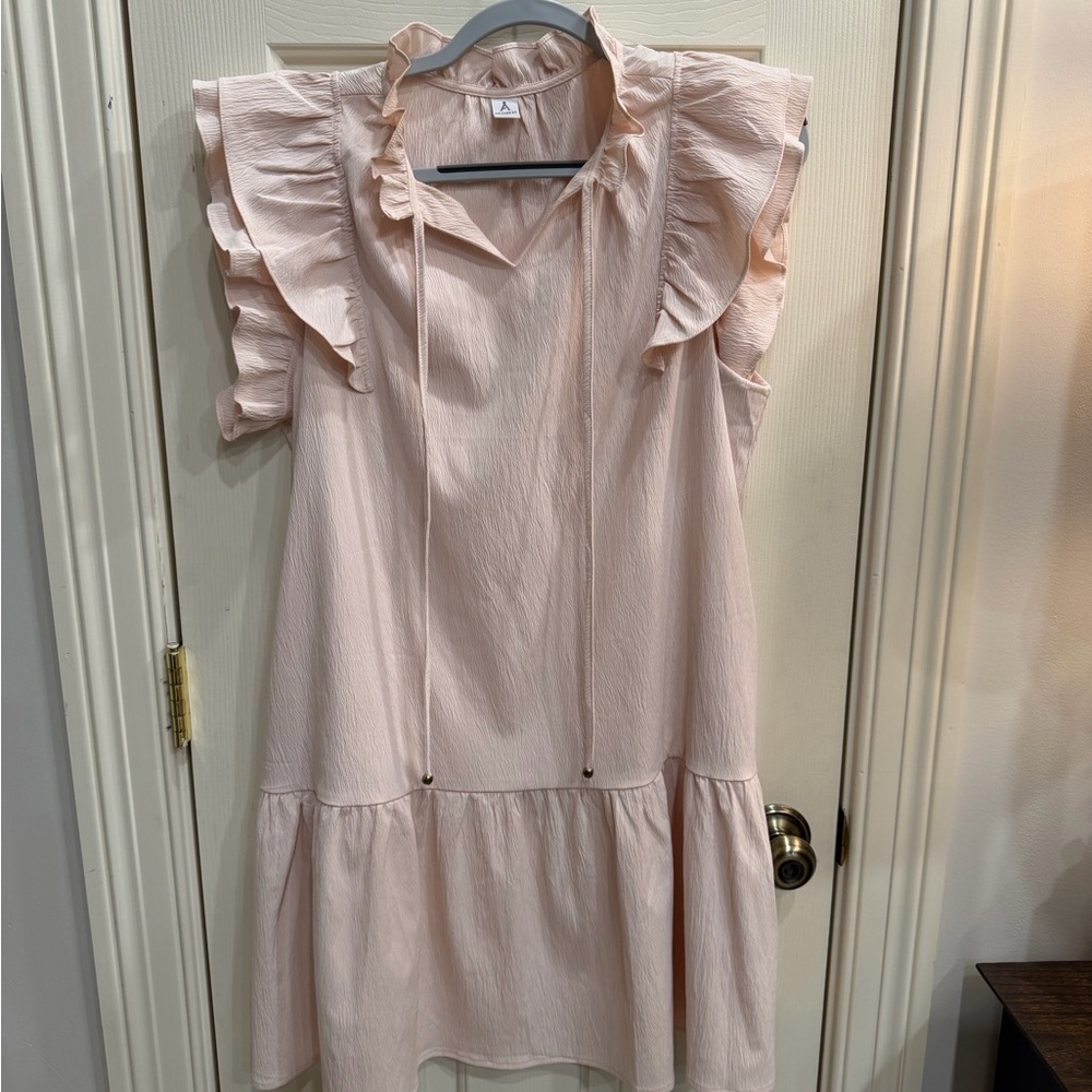 Ruffled Pink Mini Dress Sz. Large